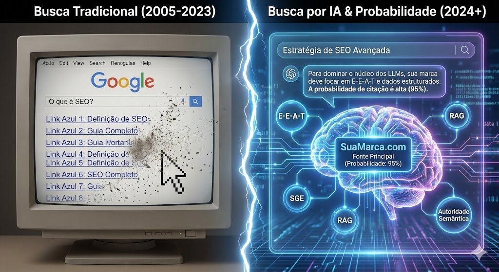 A Morte do “Blue Link” e a Ascensão da Probabilidade: Como Posicionar sua Marca no Núcleo dos LLMs